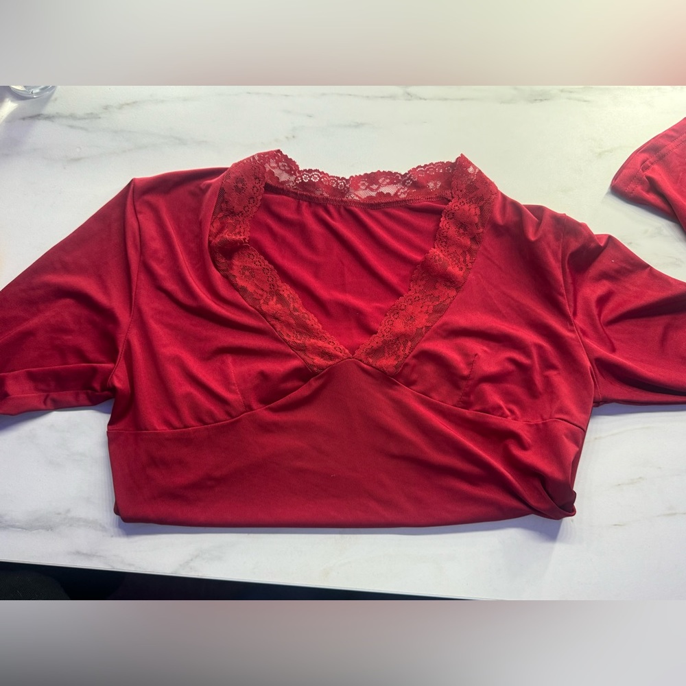 Red soft long sleeve